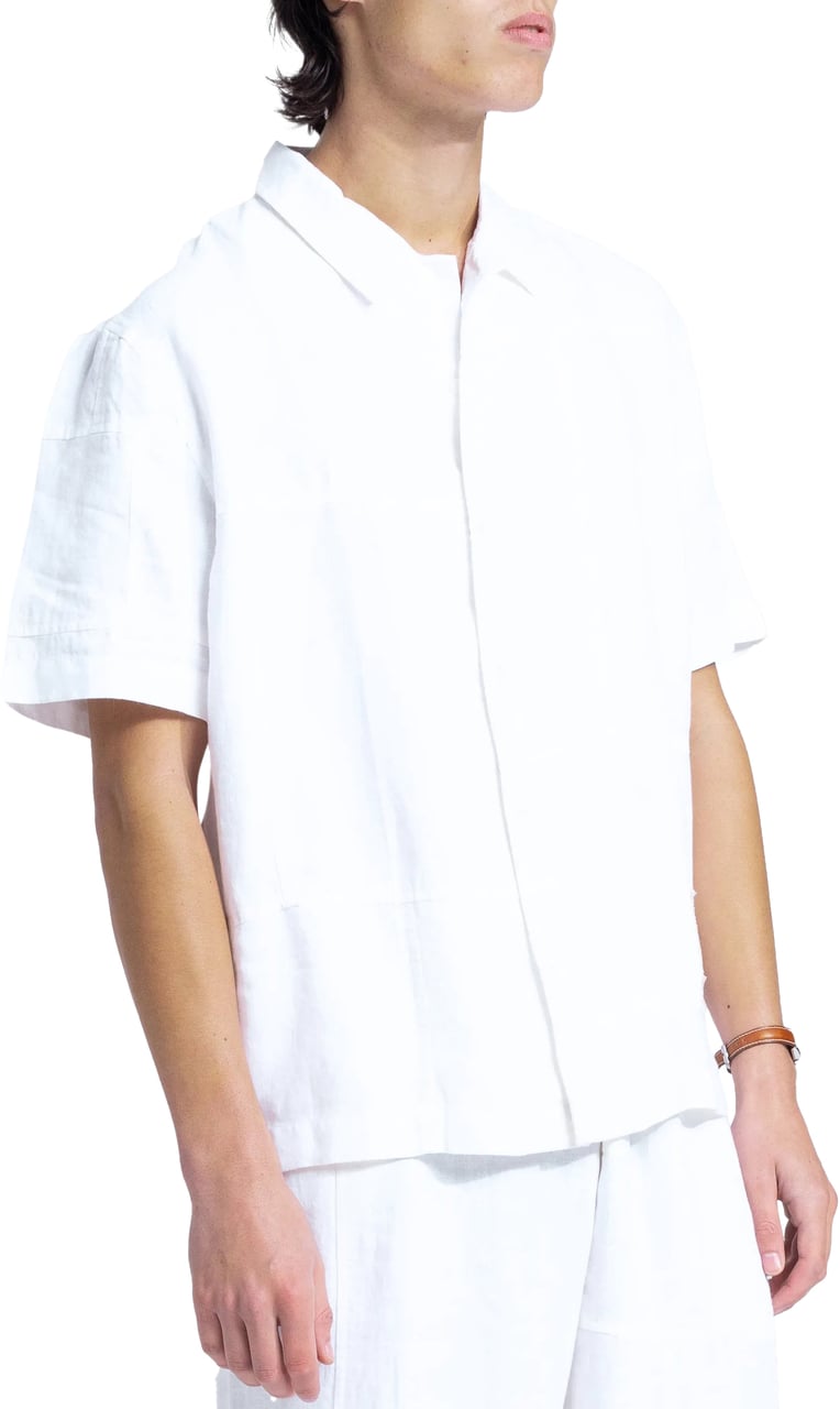Bram's Fruit Linen Repair Shirt Shortsleeve- White Wit