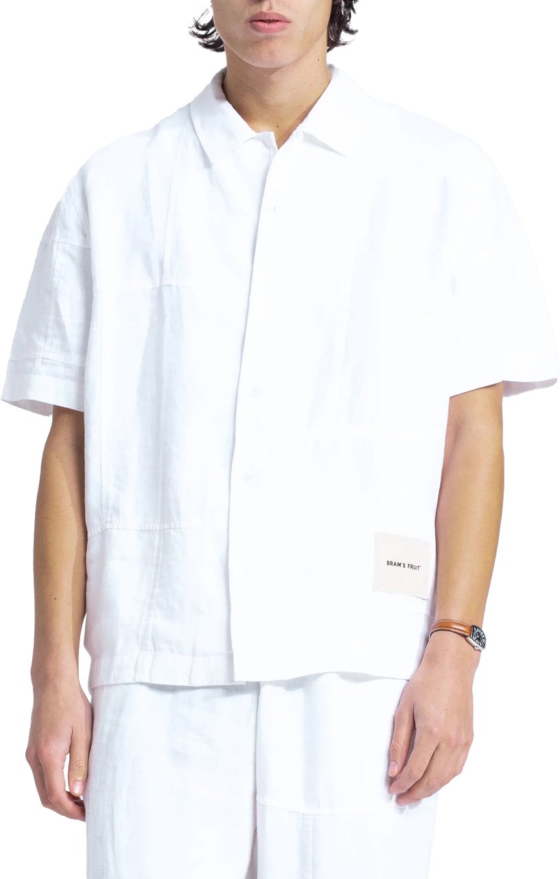 Bram's Fruit Linen Repair Shirt Shortsleeve- White Wit