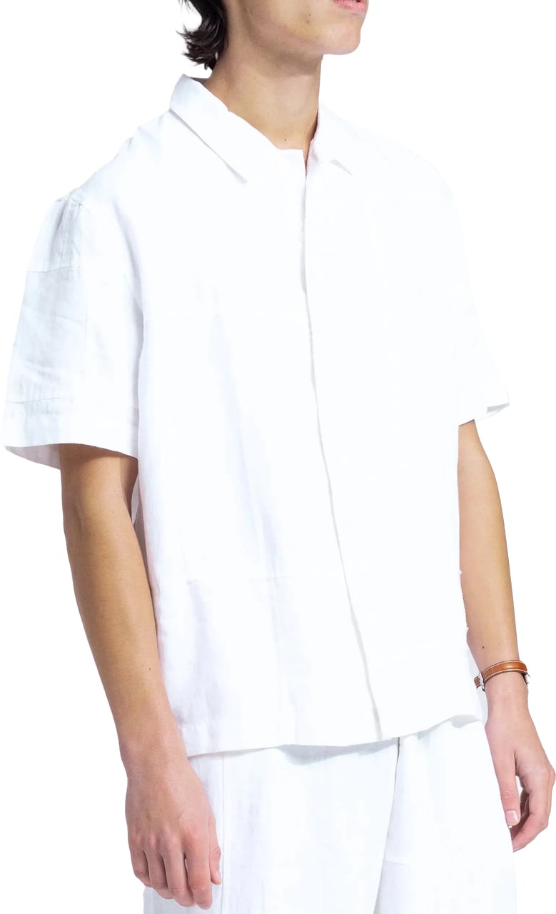Bram's Fruit Linen Repair Shirt Shortsleeve- White Wit