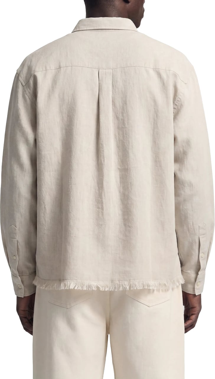 Bram's Fruit Distressed Linen Shirt Longsleeve - Natural Linen Beige