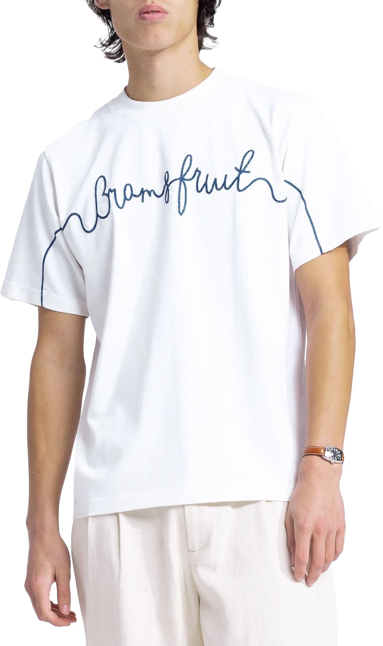Bram's Fruit Garden Hose Chain Stitch T-Shirt - White Wit