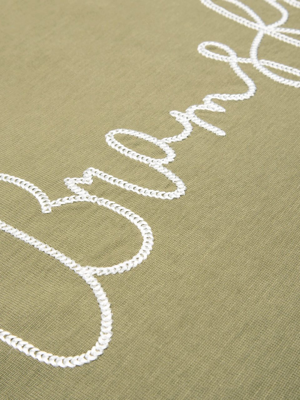 Bram's Fruit Garden Hose Chain Stitch T-Shirt - Olive Green Groen