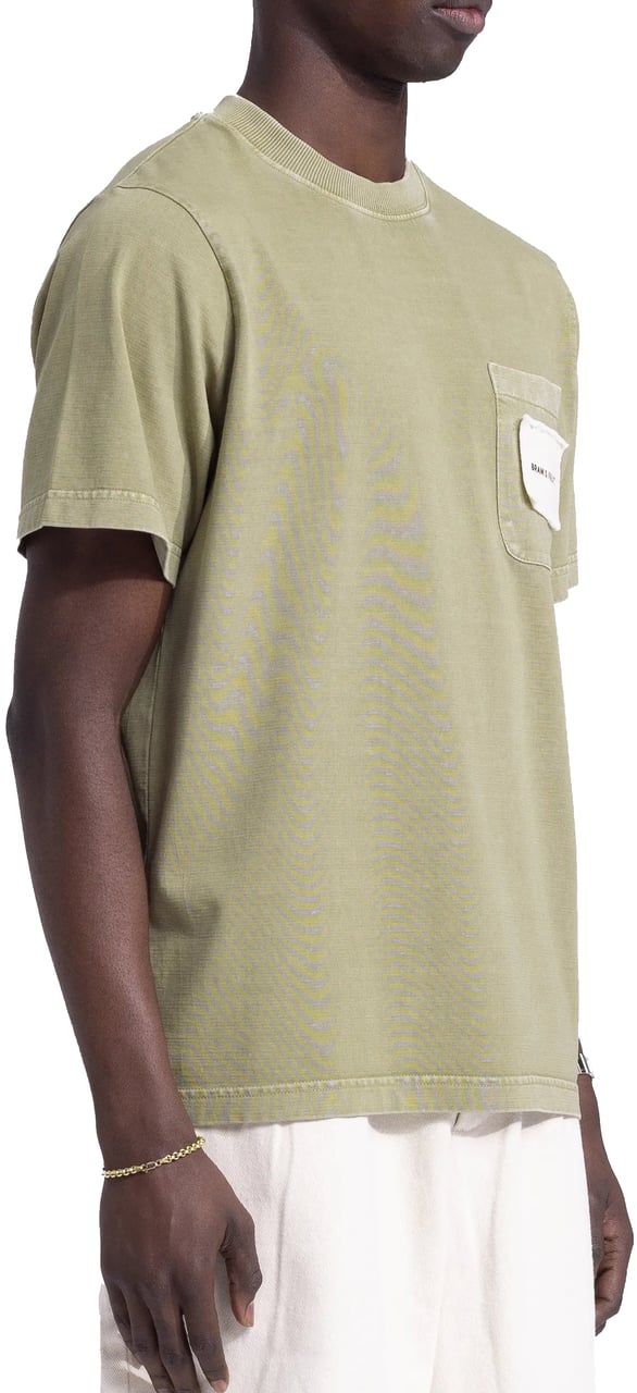 Bram's Fruit Chest Pocket T-Shirt - Washed Olive Green Groen