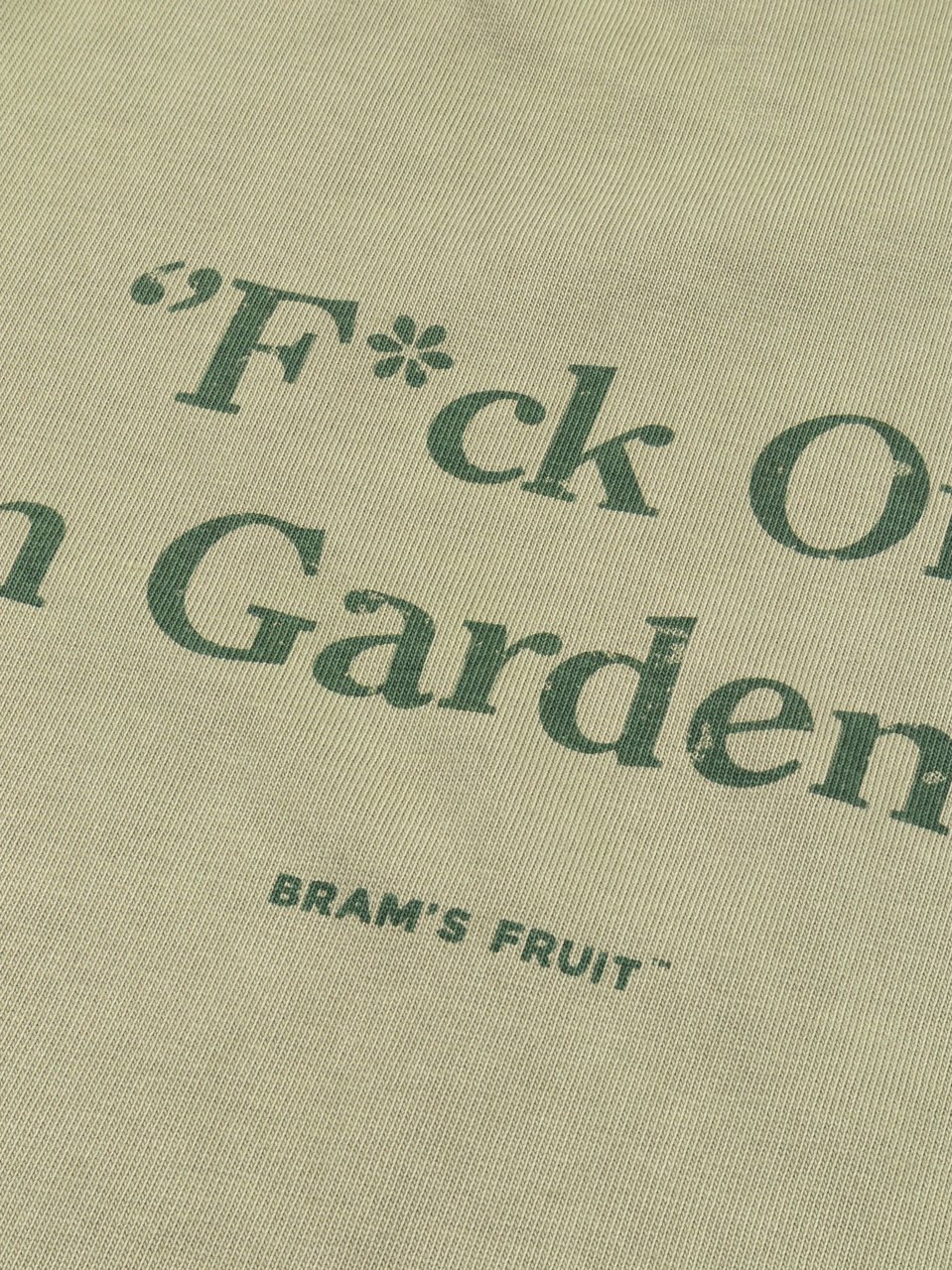 Bram's Fruit “F*ck Off I'm Gardening” T-Shirt Distressed - Washed Olive Green Groen