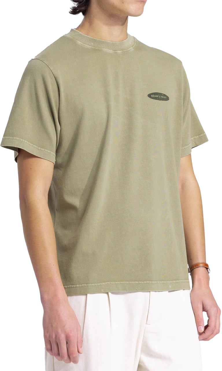 Bram's Fruit “F*ck Off I'm Gardening” T-Shirt Distressed - Washed Olive Green Groen