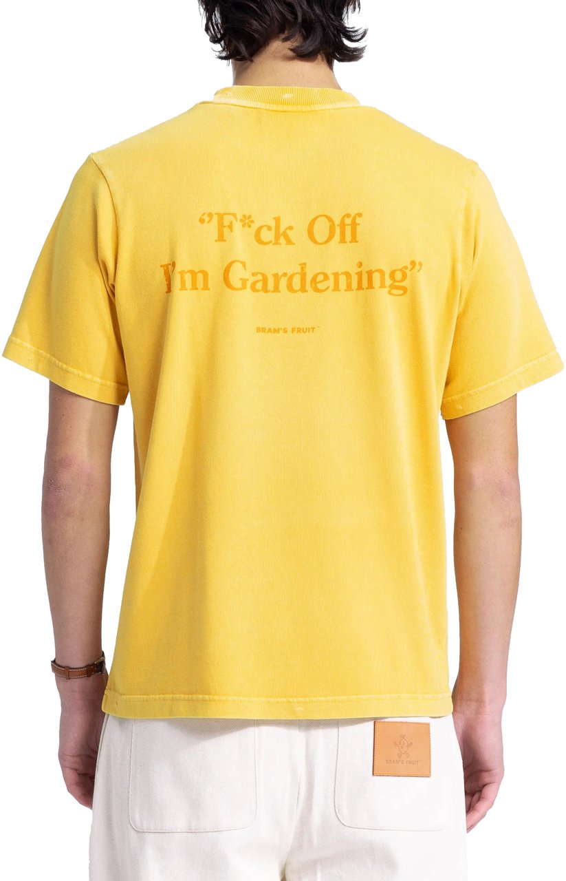 Bram's Fruit “F*ck Off I'm Gardening” T-Shirt Distressed - Washed Dried Orange Oranje