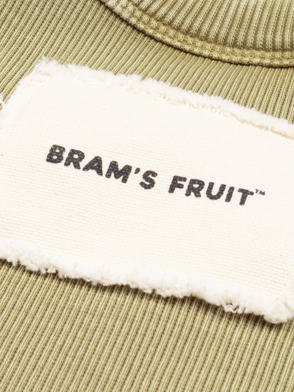 Bram's Fruit Heavy Rib T-Shirt Distressed - Washed Olive Green Groen