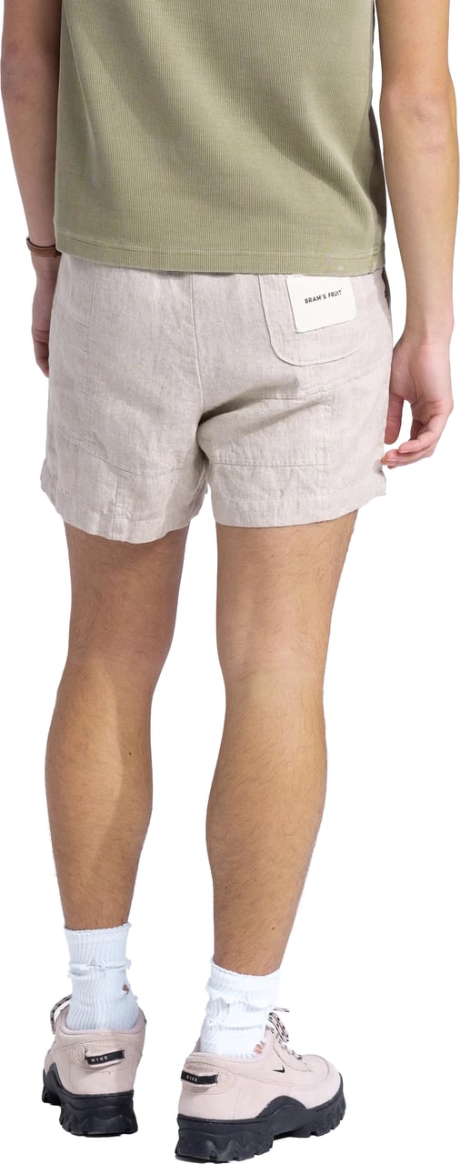 Bram's Fruit Linen Repair Shorts - Natural Linen Beige