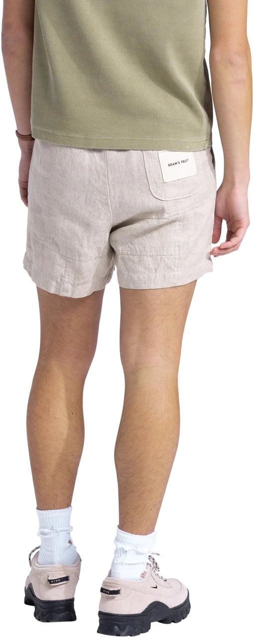 Bram's Fruit Linen Repair Shorts - Natural Linen Beige