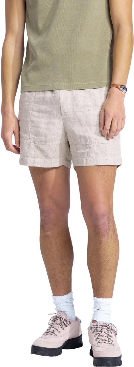 Bram's Fruit Linen Repair Shorts - Natural Linen Beige