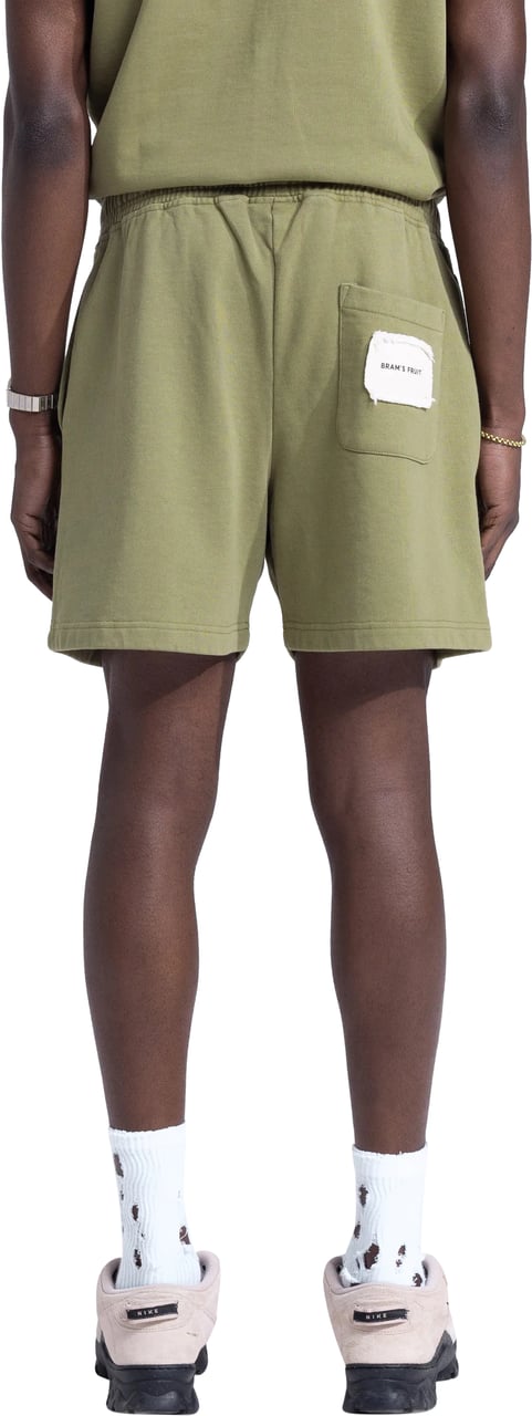Bram's Fruit Cut & Sew Sweat Shorts - Washed Olive Green Groen