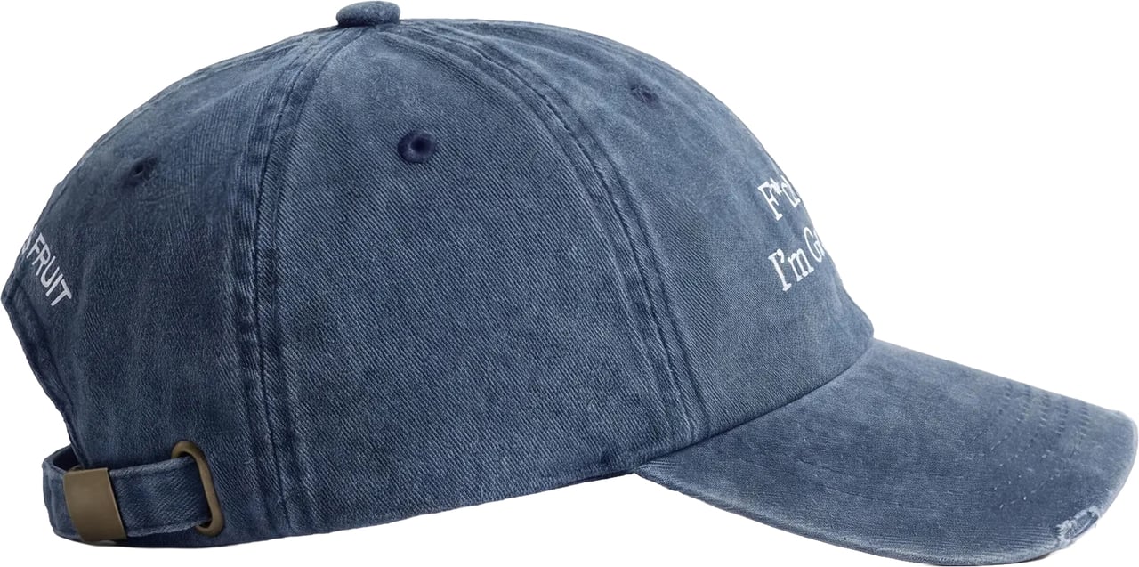 Bram's Fruit “F*ck Off I'm Gardening” Cap Distressed - Washed Navy Blauw