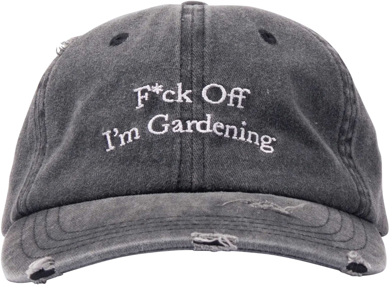 Bram's Fruit F*ck Off I'm Gardening Cap Distressed - Washed Charcoal Grijs