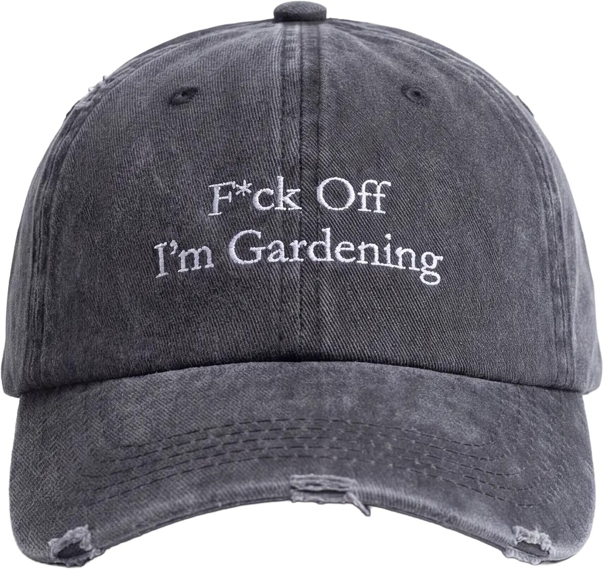 Bram's Fruit “F*ck Off I'm Gardening” Cap Distressed - Washed Charcoal Grijs