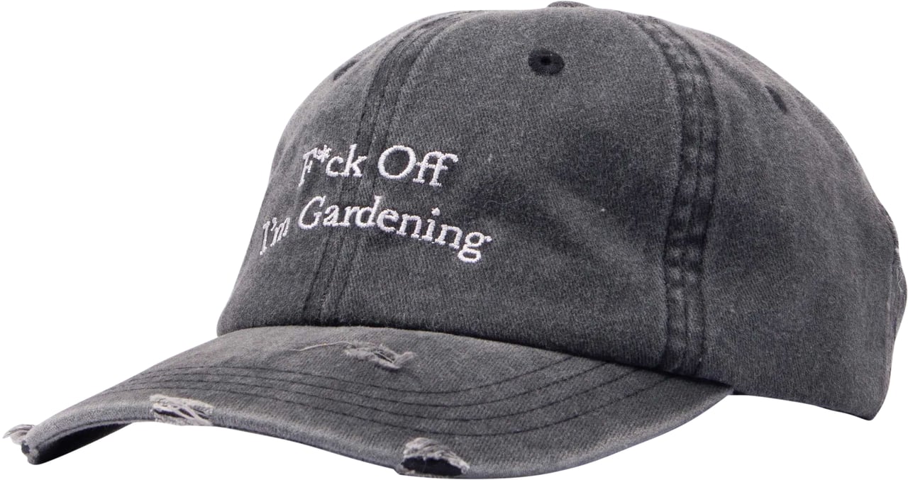 Bram's Fruit F*ck Off I'm Gardening Cap Distressed - Washed Charcoal Grijs