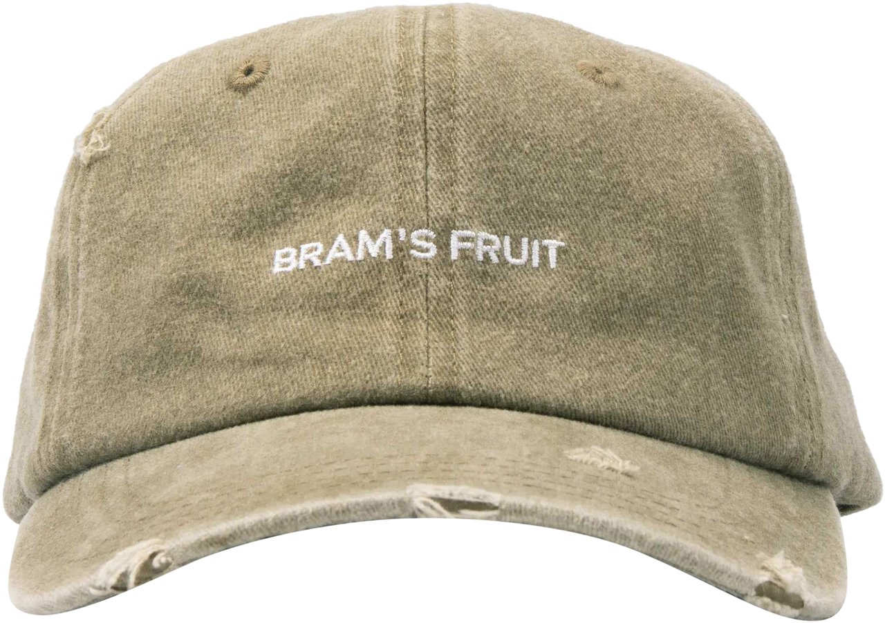 Bram's Fruit Logo Cap Distressed - Washed Olive Green Groen