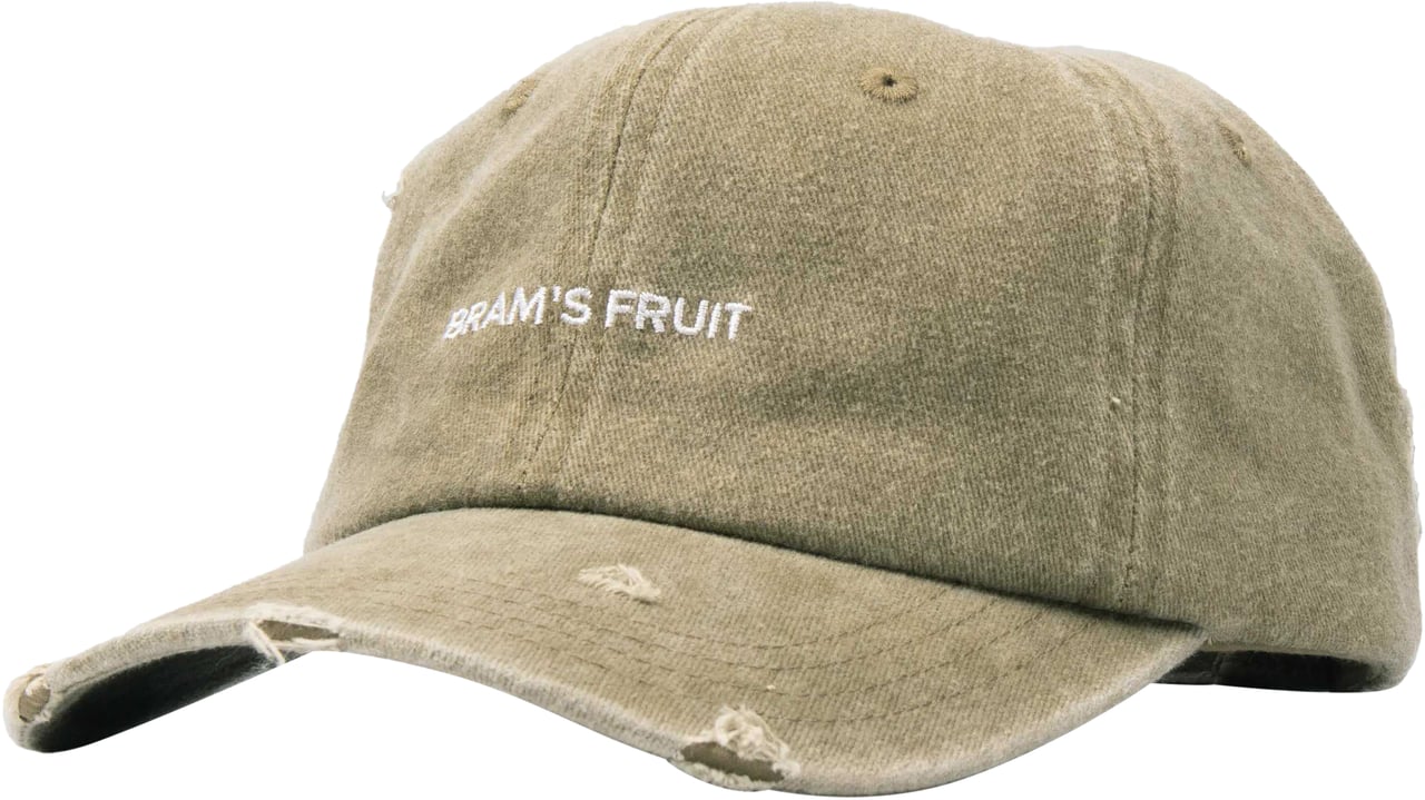 Bram's Fruit Logo Cap Distressed - Washed Olive Green Groen