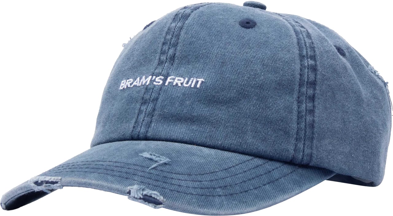 Bram's Fruit Logo Cap Distressed - Washed Navy Blauw