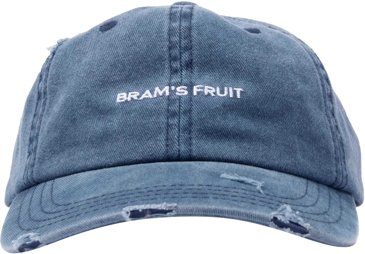 Bram's Fruit Logo Cap Distressed - Washed Navy Blauw