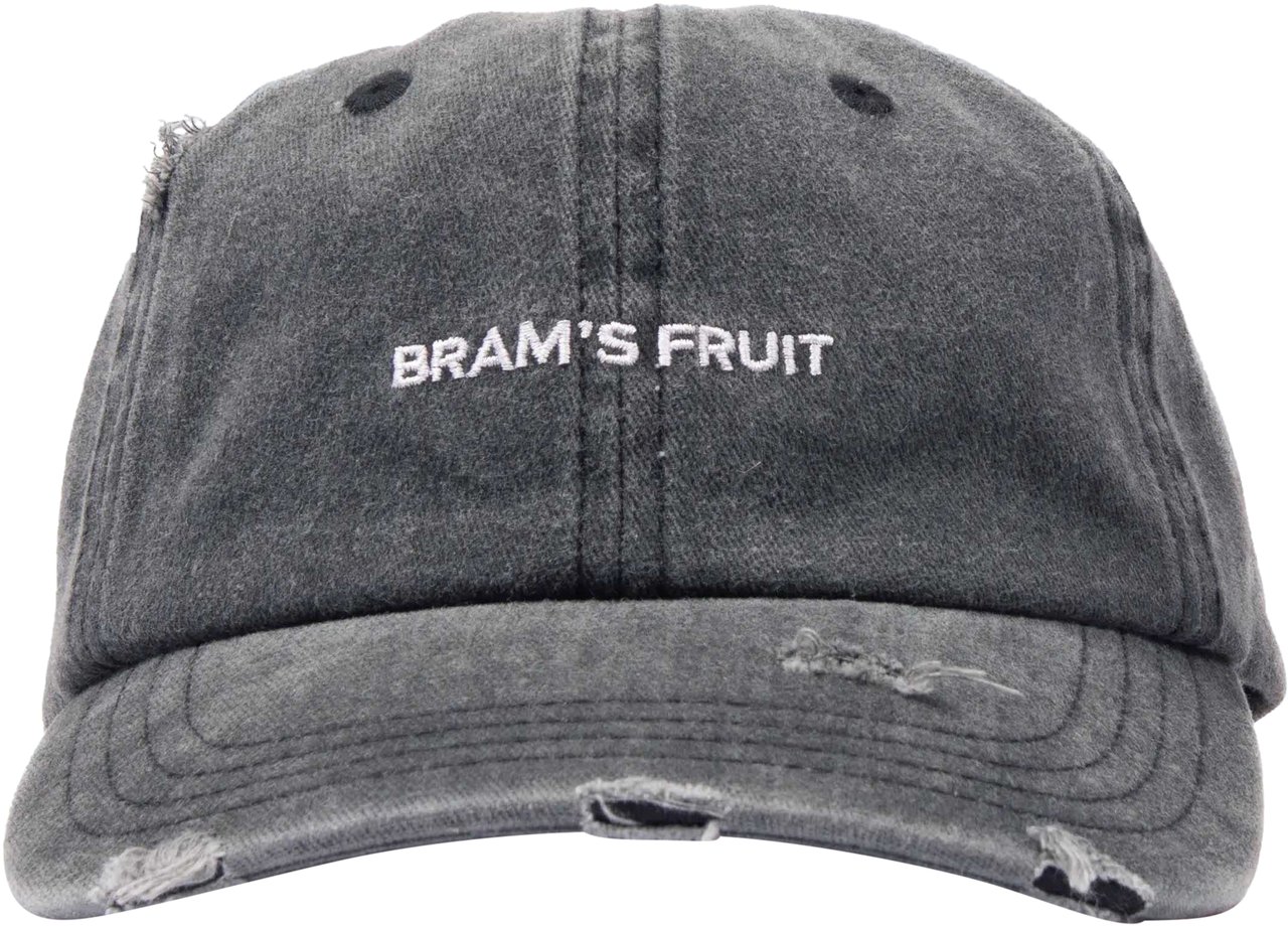 Bram's Fruit Logo Cap Distressed - Washed Charcoal Grijs