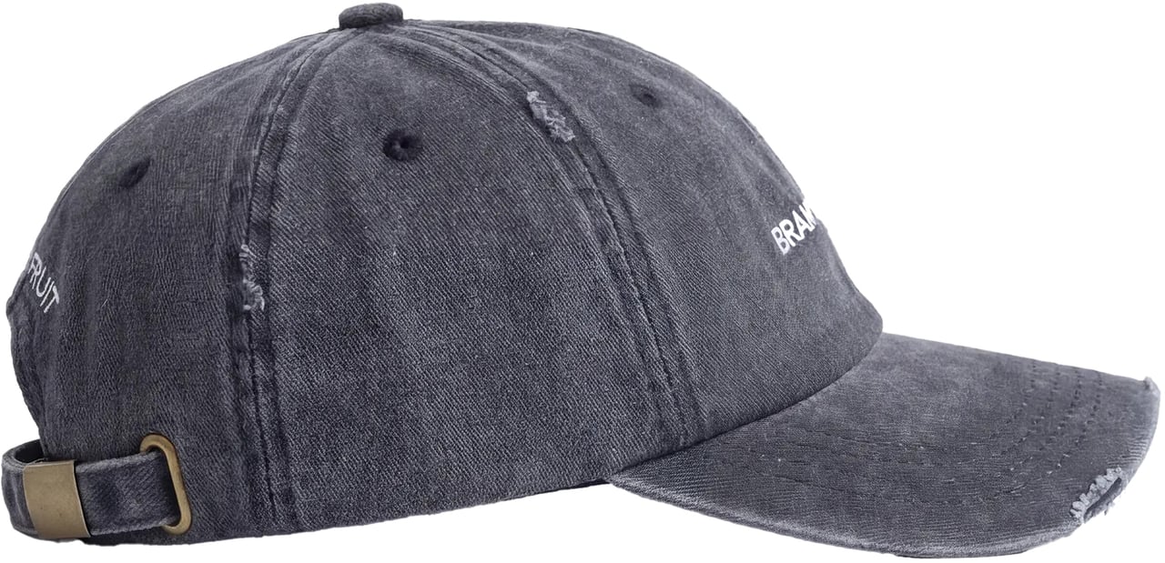 Bram's Fruit Logo Cap Distressed - Washed Charcoal Grijs