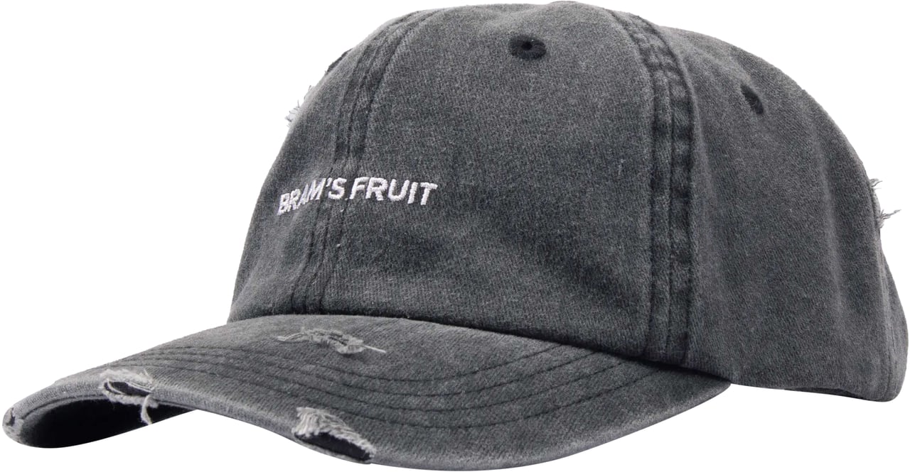 Bram's Fruit Logo Cap Distressed - Washed Charcoal Grijs