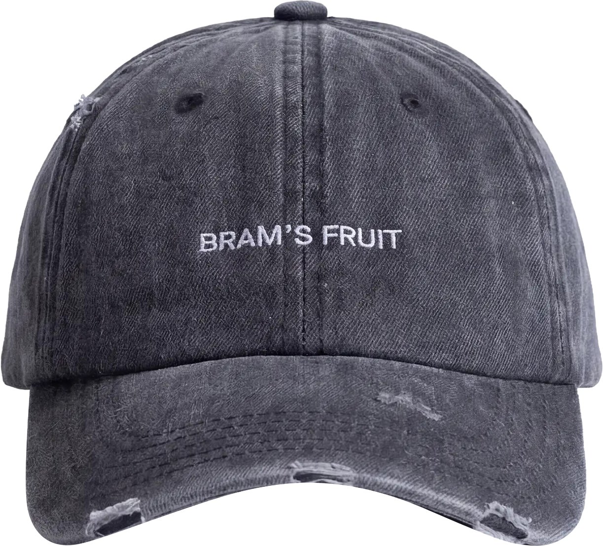 Bram's Fruit Logo Cap Distressed - Washed Charcoal Grijs
