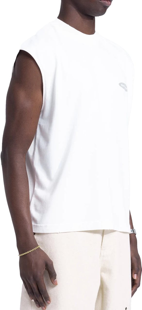 Bram's Fruit “F*ck Off I'm Gardening” Sleeveless T-Shirt Distressed - White Wit