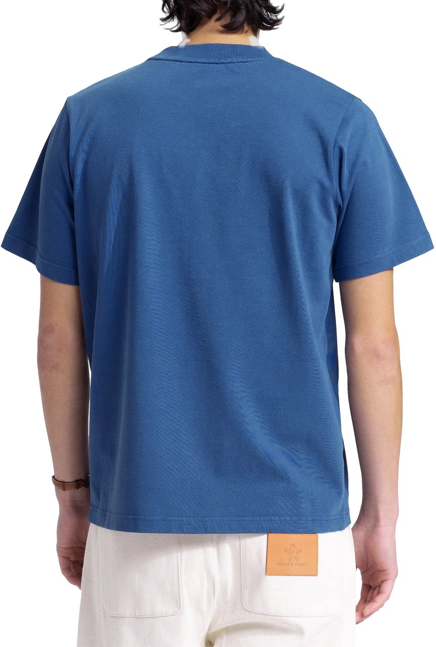 Bram's Fruit Garden Hose Chain Stitch T-Shirt - Blue Blauw