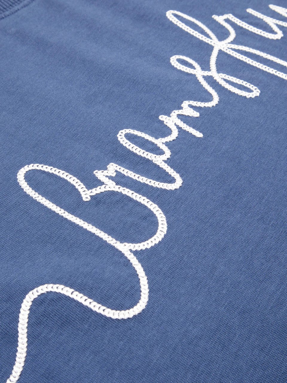 Bram's Fruit Garden Hose Chain Stitch T-Shirt - Blue Blauw