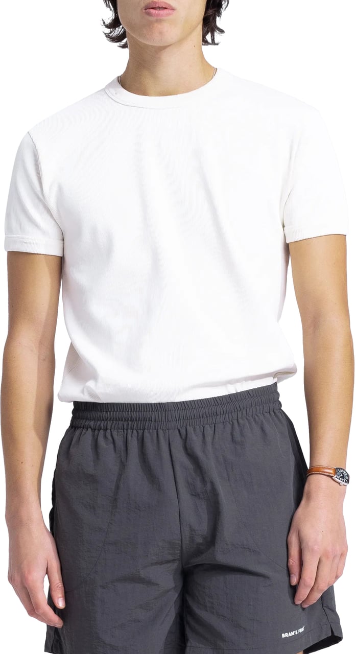 Bram's Fruit Heavy Rib T-Shirt Distressed - White Wit