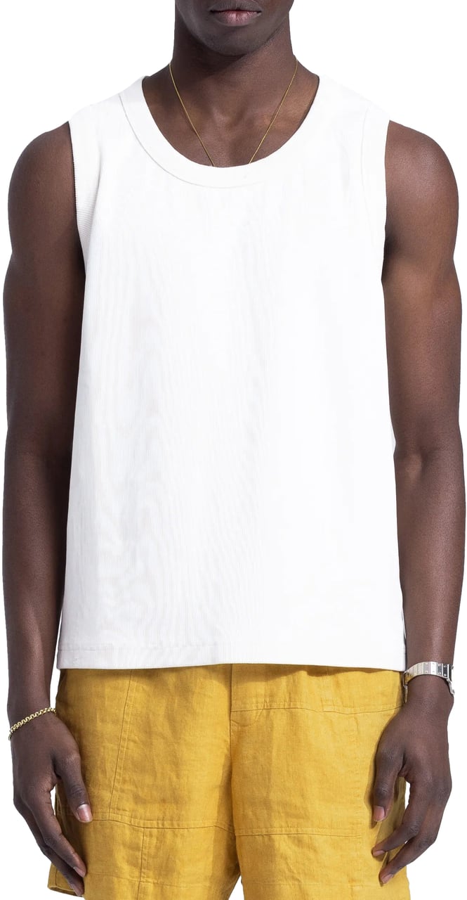 Bram's Fruit Heavy Rib Tanktop Distressed - White Wit