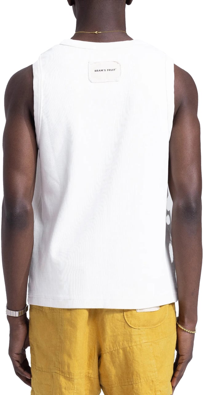 Bram's Fruit Heavy Rib Tanktop Distressed - White Wit
