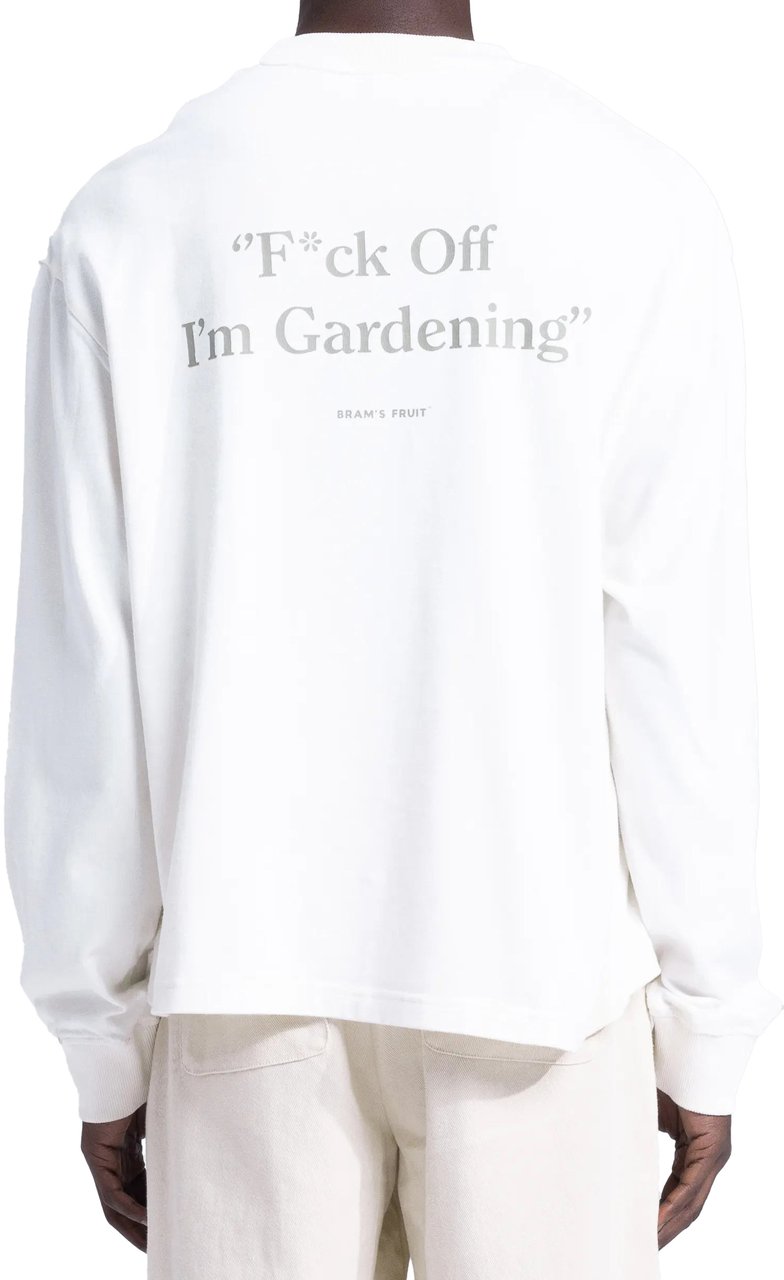 Bram's Fruit "F*ck Off I'm Gardening” Longsleeve Distressed - White Wit