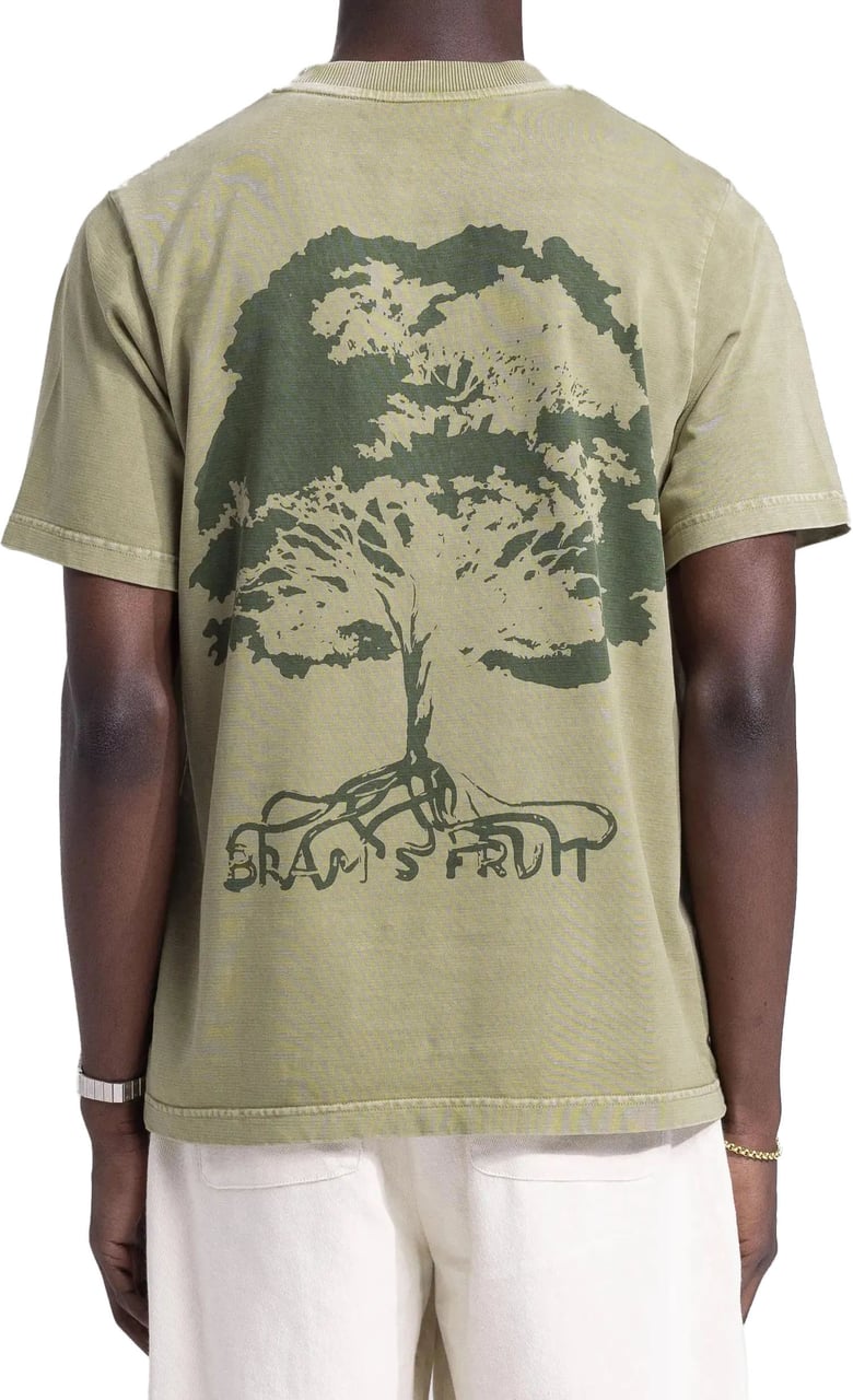 Bram's Fruit Roots T-Shirt - Washed Olive Green Groen