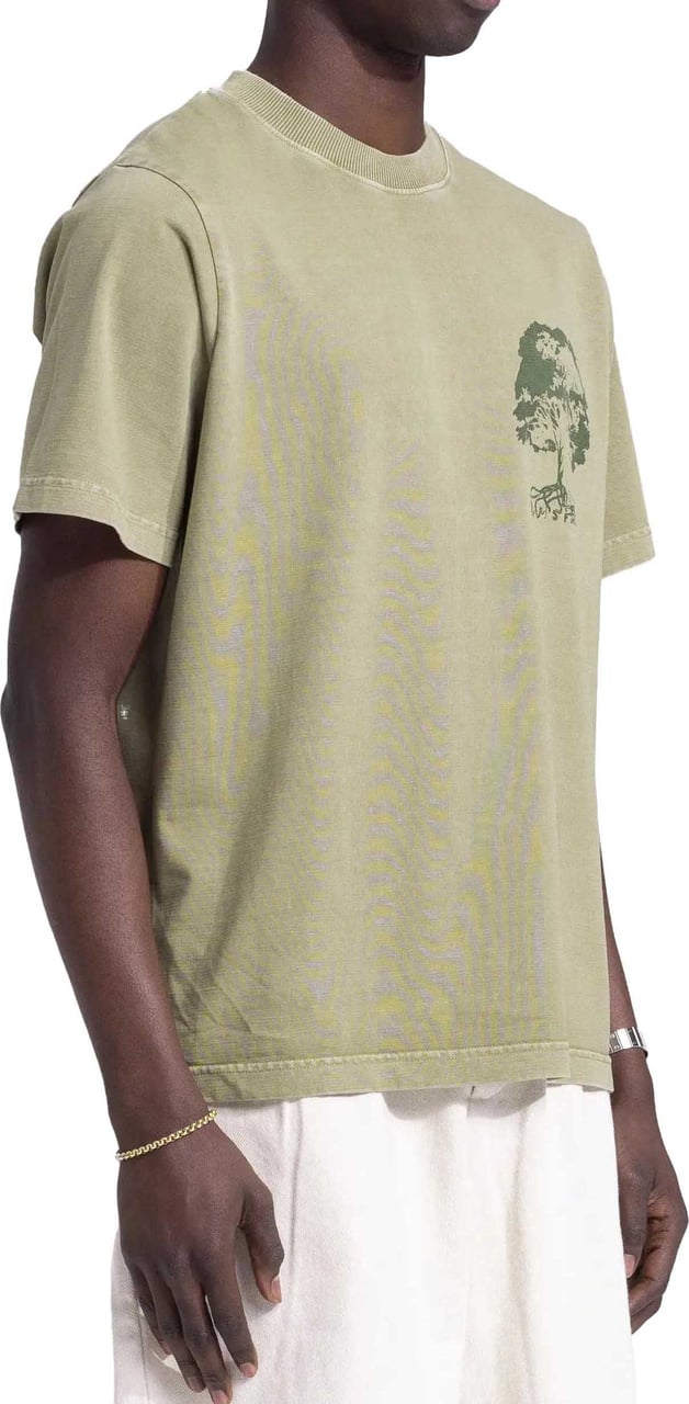 Bram's Fruit Roots T-Shirt - Washed Olive Green Groen