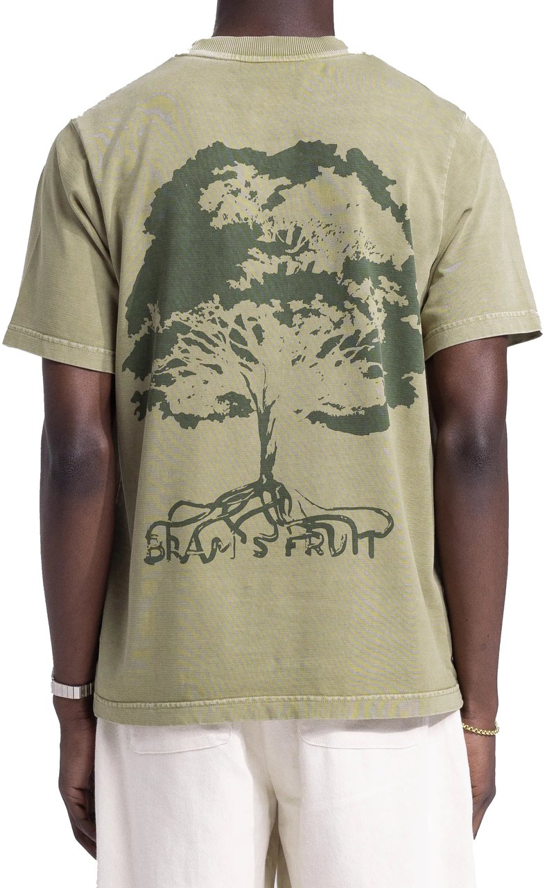 Bram's Fruit Roots T-Shirt - Washed Olive Green Groen