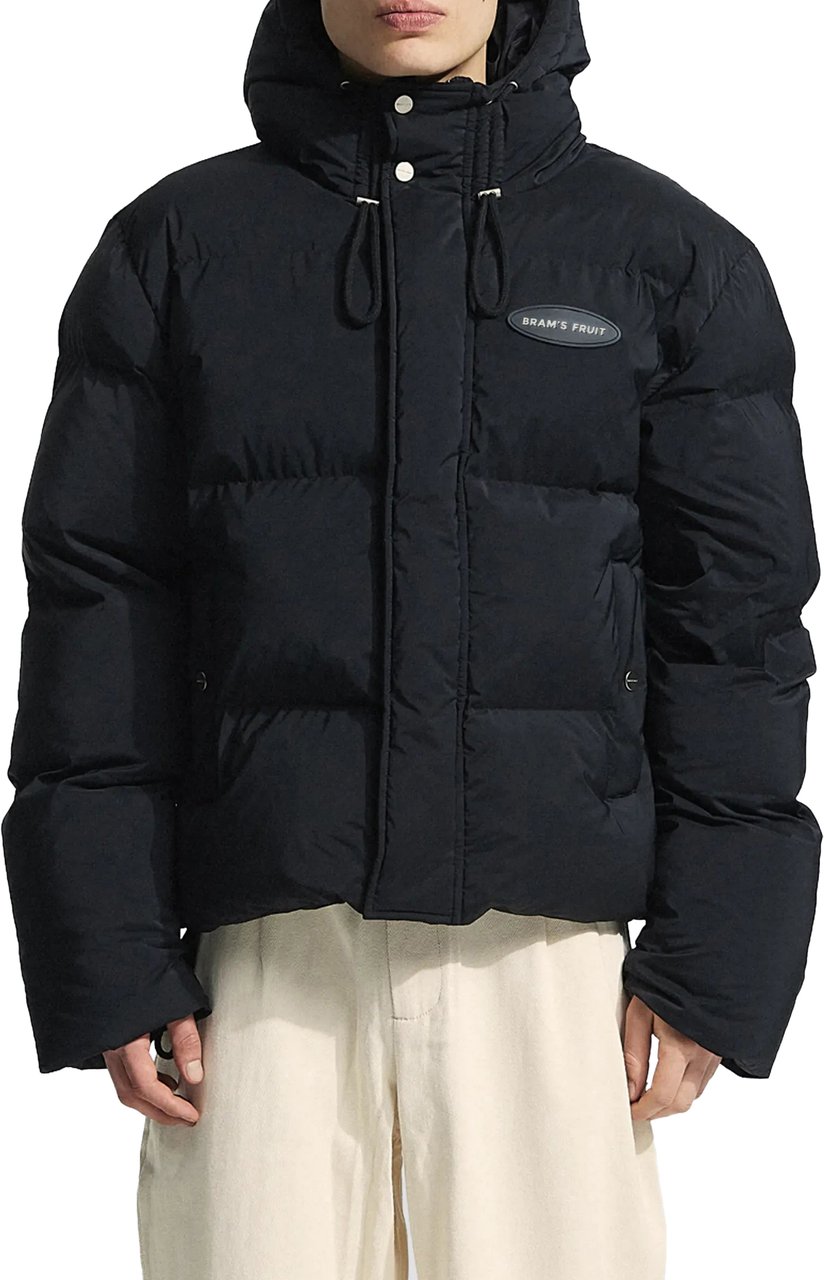 Bram's Fruit Hooded Puffer Jacket - Black Zwart