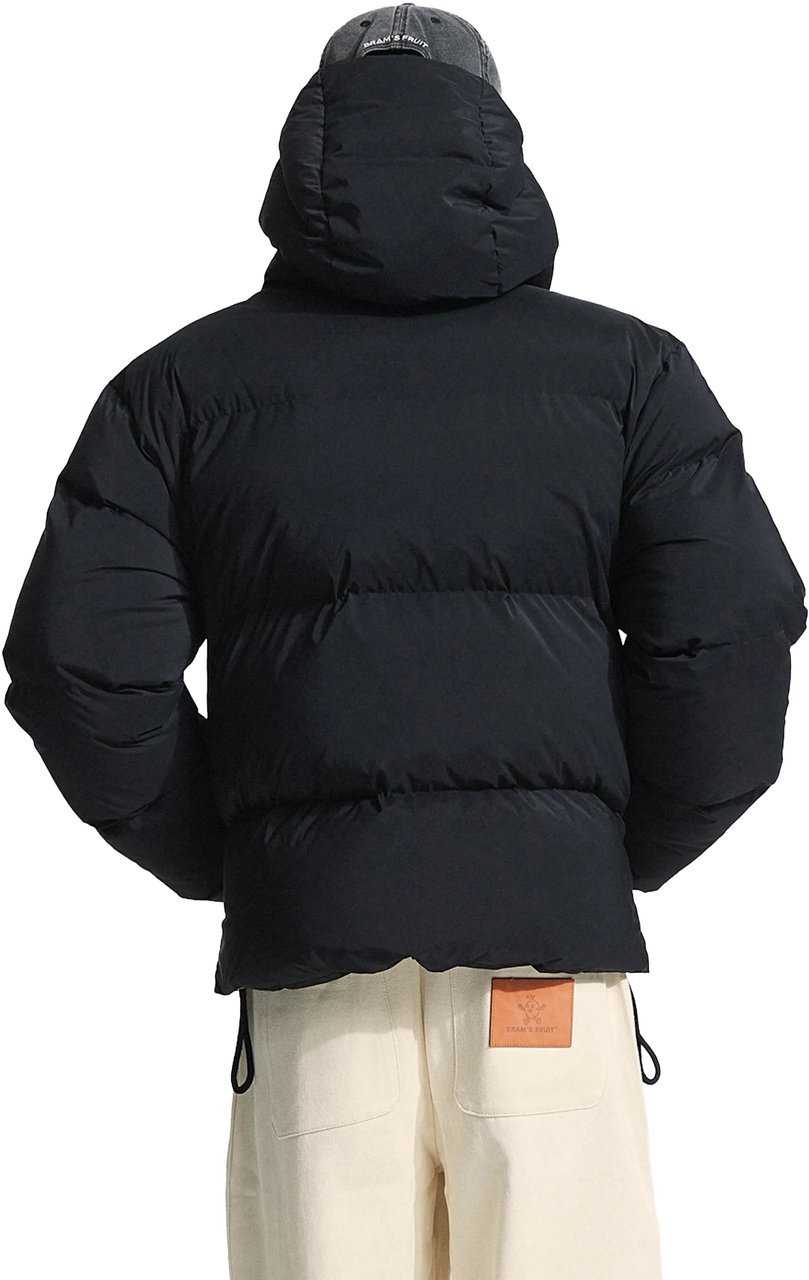 Bram's Fruit Hooded Puffer Jacket - Black Zwart