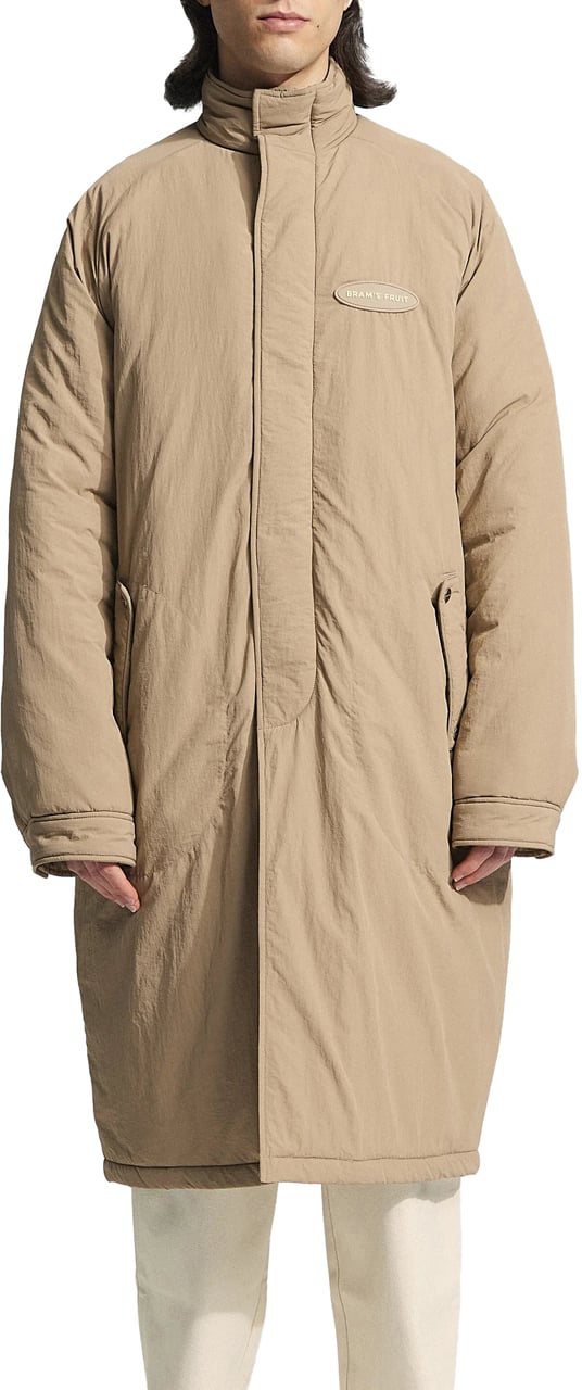 Bram's Fruit Emblem Patch Padded Trench Coat - Khaki Groen