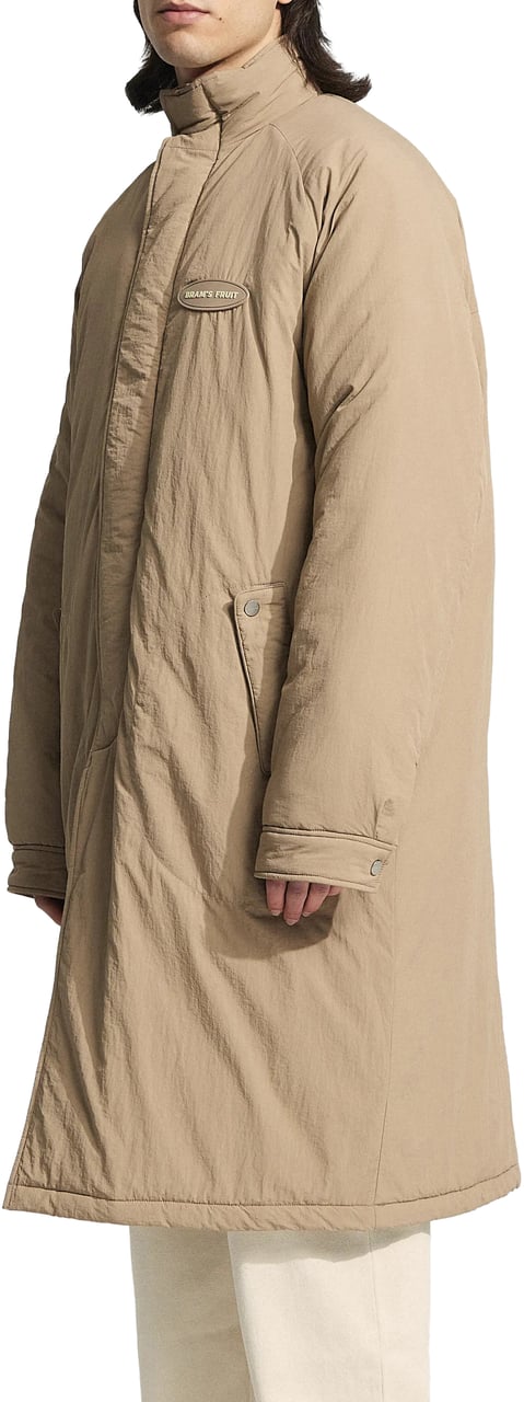 Bram's Fruit Emblem Patch Padded Trench Coat - Khaki Groen