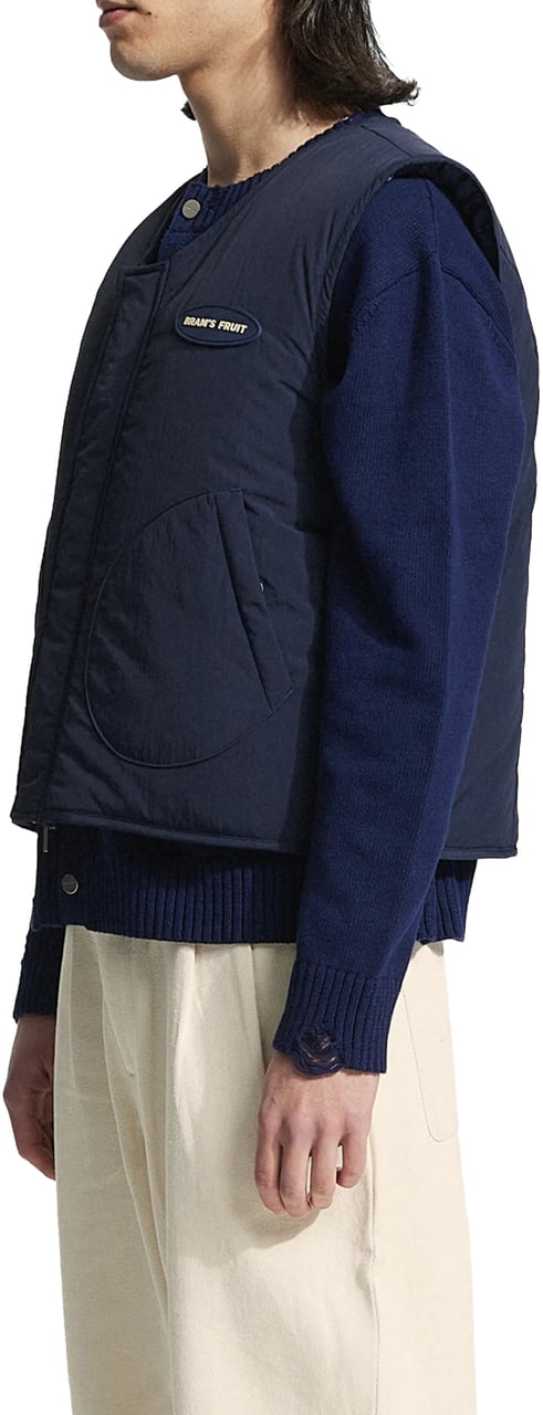 Bram's Fruit Emblem Patch Padded Vest - Navy Blauw