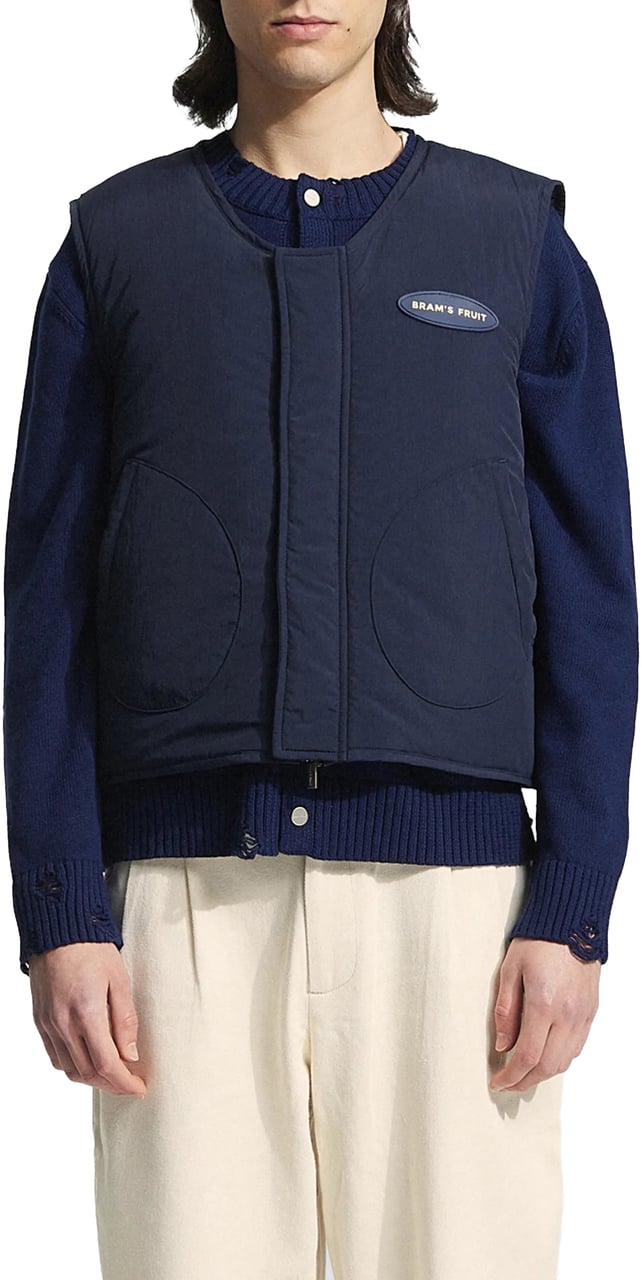 Bram's Fruit Emblem Patch Padded Vest - Navy Blauw
