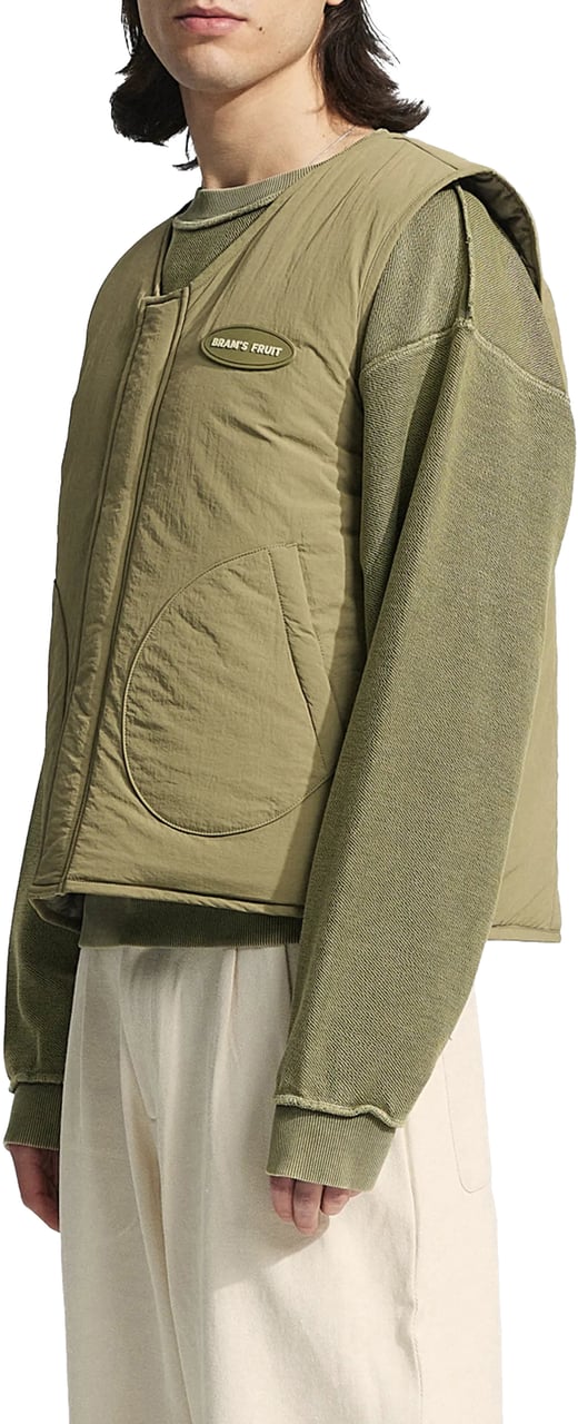 Bram's Fruit Emblem Patch Padded Vest - Green Groen