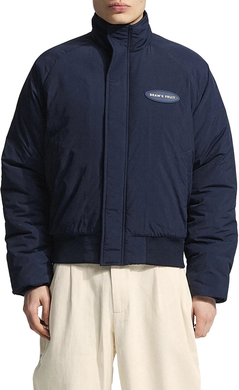 Bram's Fruit Emblem Patch Padded Jacket - Navy Blauw