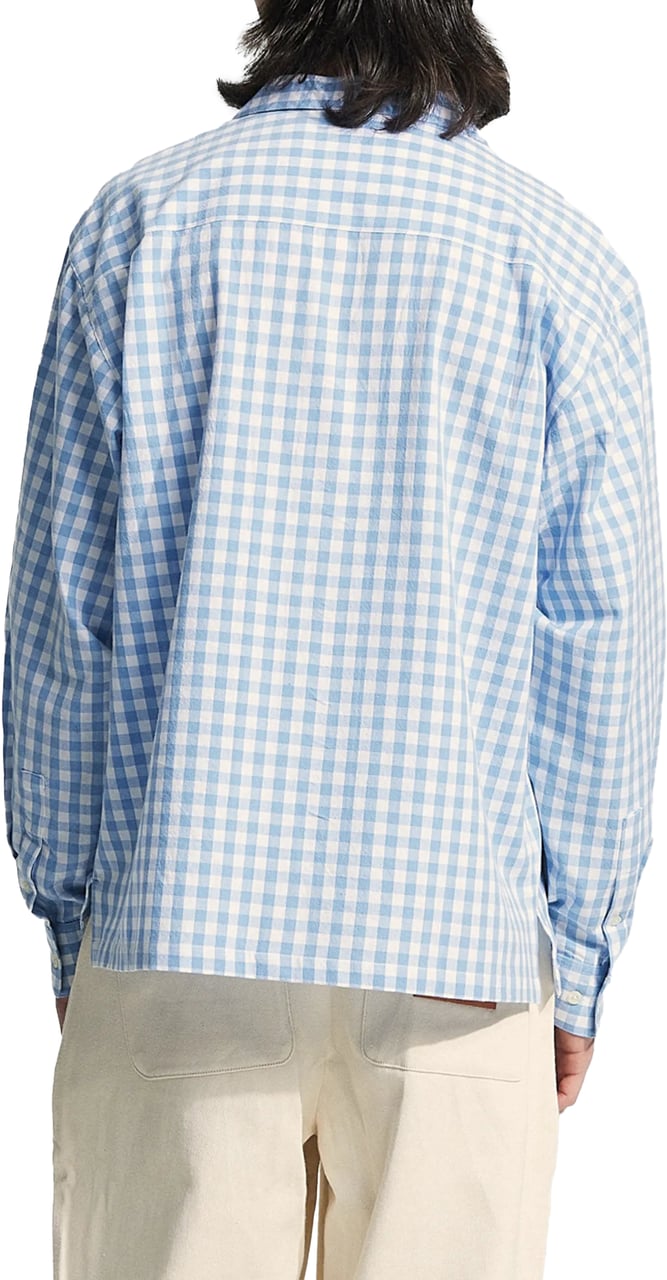 Bram's Fruit Garden Hose Chain Stitch Overshirt - Light Blue Blauw