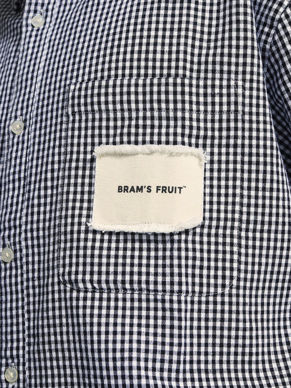 Bram's Fruit Distressed Farmer’s Shirt Longsleeve - Black Zwart