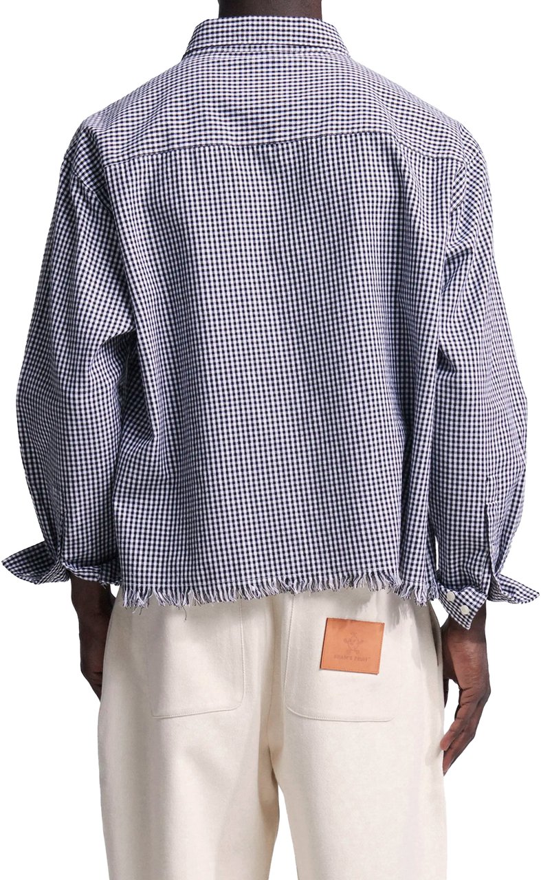 Bram's Fruit Distressed Farmer’s Shirt Longsleeve - Black Zwart