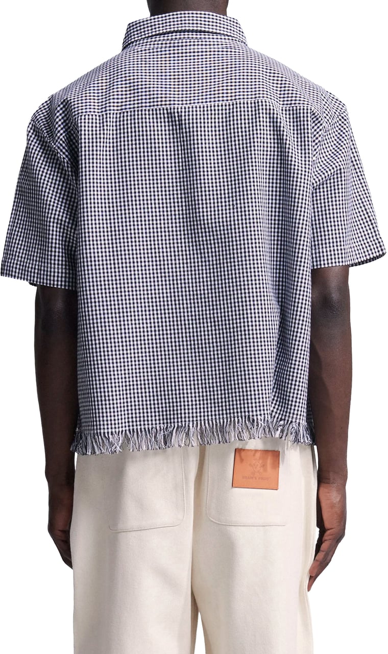 Bram's Fruit Distressed Farmer’s Shirt Shortsleeve - Black Zwart