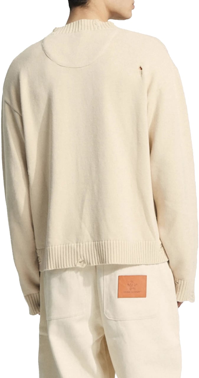 Bram's Fruit Distressed Chest Pocket Knit - Beige Beige